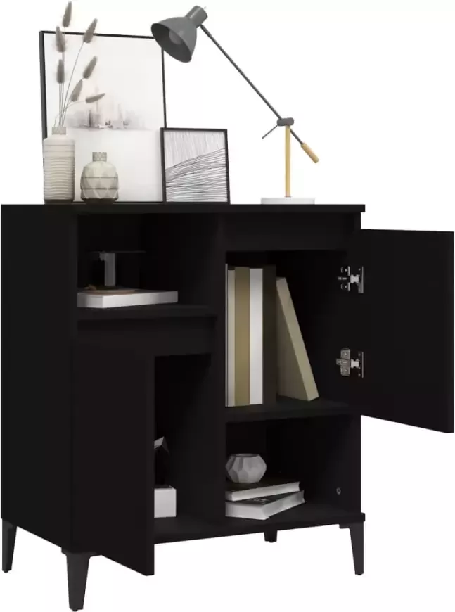 VidaXL -Dressoir-60x35x70-cm-bewerkt-hout-zwart - Foto 4