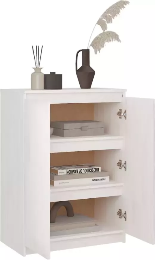 VidaXL -Dressoir-60x36x84-cm-massief-grenenhout-wit - Foto 5