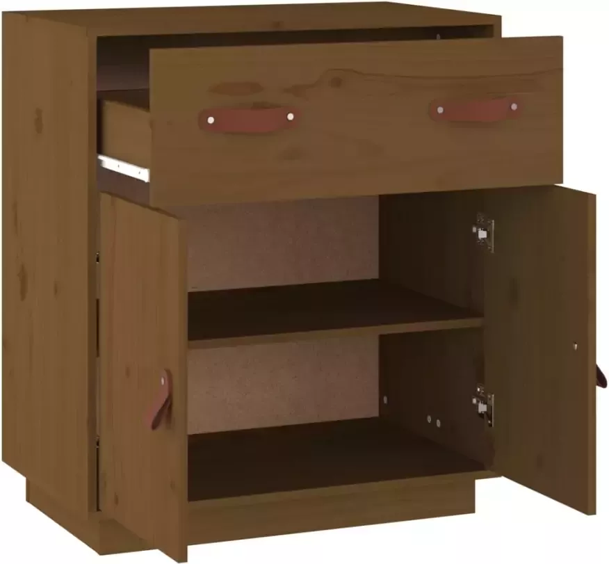 VidaXL -Dressoir-65 5x40x75-cm-massief-grenenhout-honingbruin - Foto 4