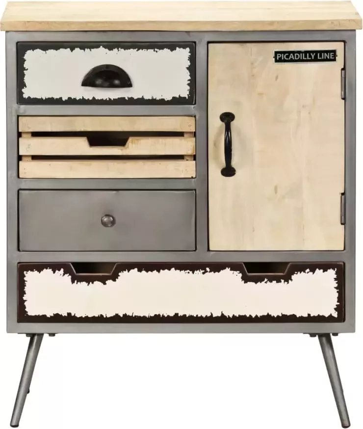 VidaXL -Dressoir-65x33x76-cm-massief-mangohout-en-staal - Foto 5