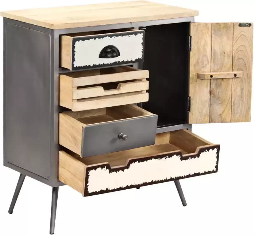 VidaXL -Dressoir-65x33x76-cm-massief-mangohout-en-staal - Foto 4