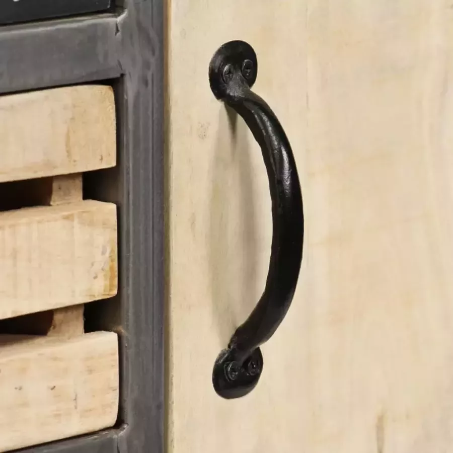 VidaXL -Dressoir-65x33x76-cm-massief-mangohout-en-staal