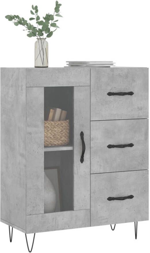 VidaXL -Dressoir-69 5x34x90-cm-bewerkt-hout-betongrijs - Foto 12