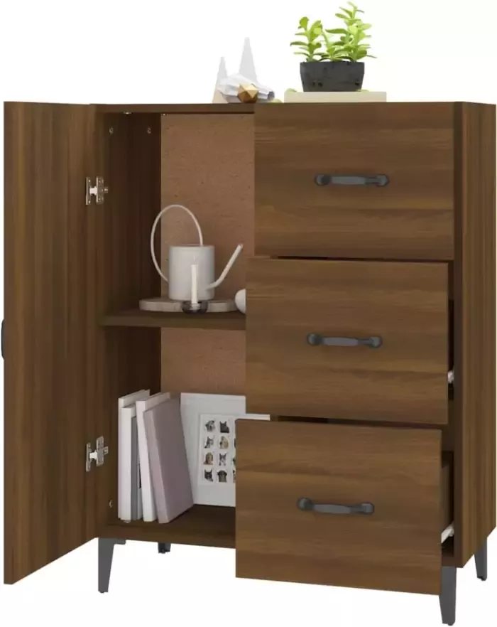 VidaXL -Dressoir-69 5x34x90-cm-bewerkt-hout-bruineikenkleurig - Foto 4
