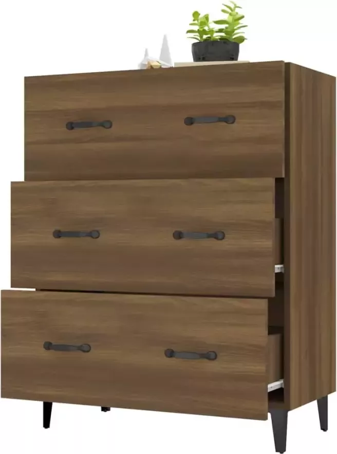 VidaXL -Dressoir-69 5x34x90-cm-bewerkt-hout-bruineikenkleurig - Foto 3