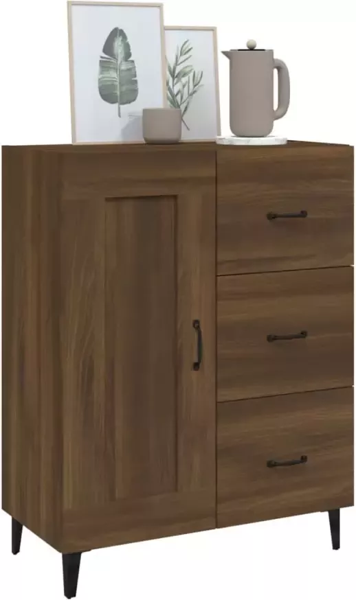 VidaXL -Dressoir-69 5x34x90-cm-bewerkt-hout-bruineikenkleurig - Foto 4