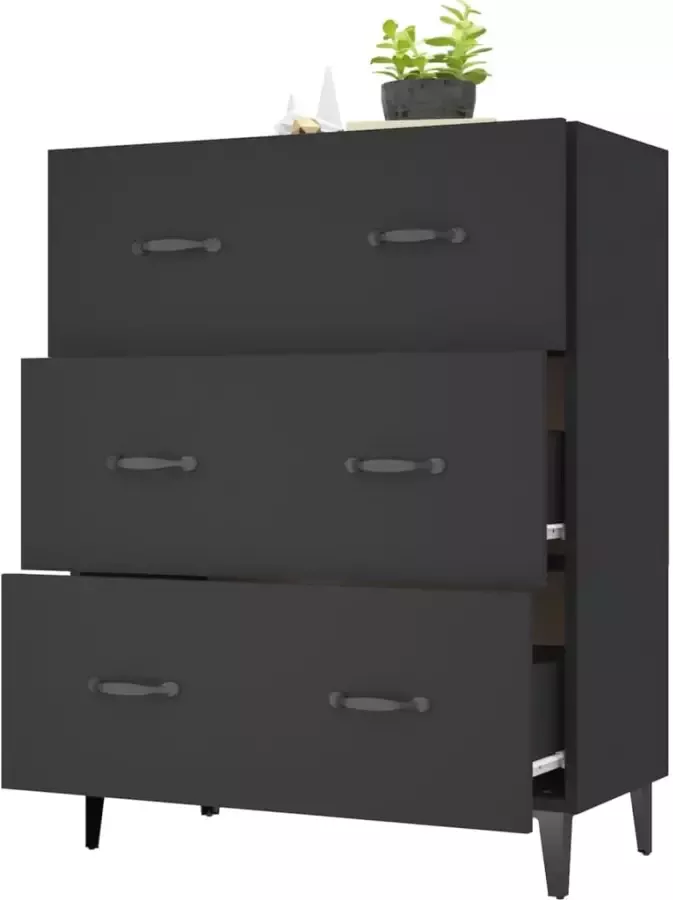 VidaXL -Dressoir-69 5x34x90-cm-bewerkt-hout-zwart - Foto 5
