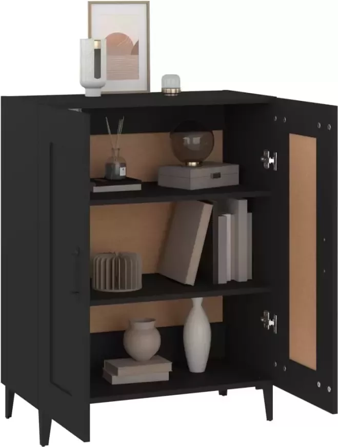 VidaXL -Dressoir-69 5x34x90-cm-bewerkt-hout-zwart - Foto 4