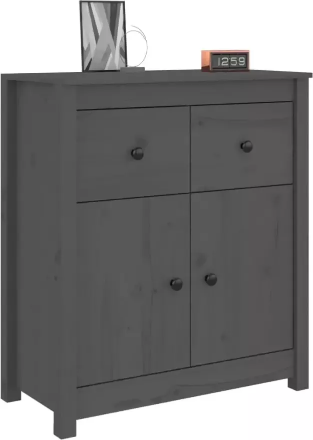 VidaXL -Dressoir-70x35x80-cm-massief-grenenhout-grijs - Foto 6