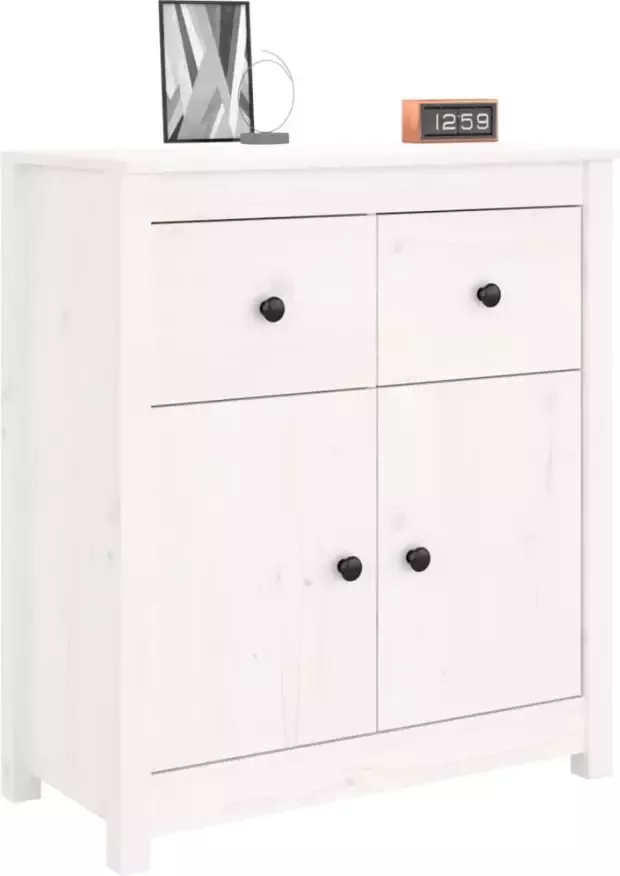 VidaXL -Dressoir-70x35x80-cm-massief-grenenhout-wit - Foto 4