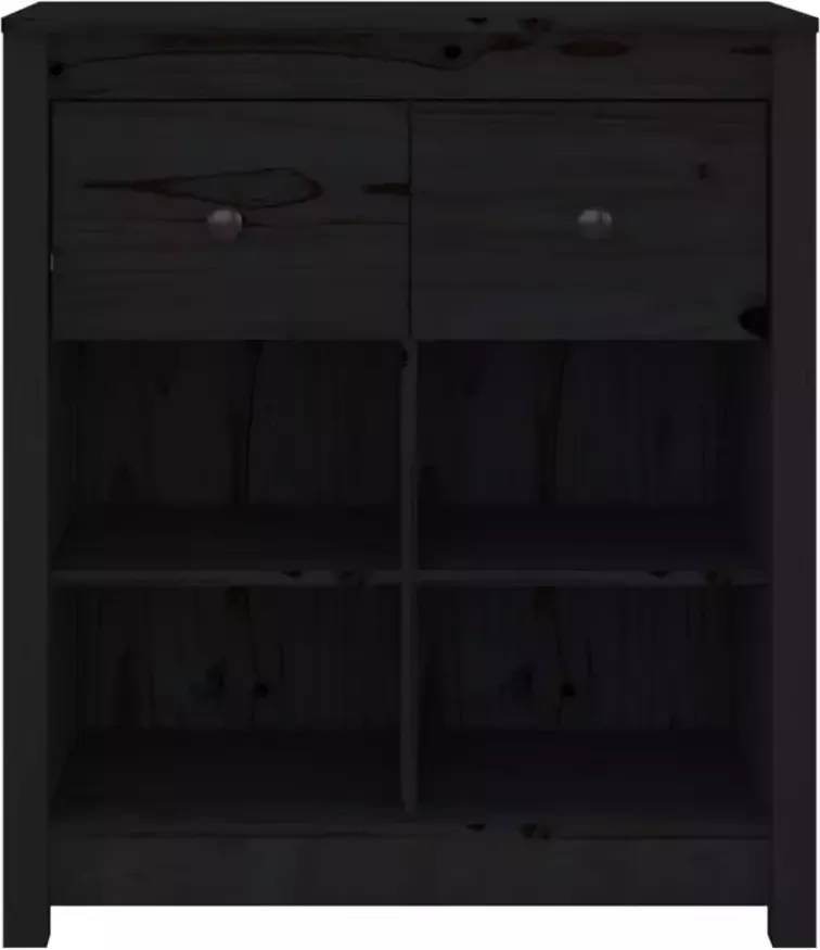 VidaXL -Dressoir-70x35x80-cm-massief-grenenhout-zwart - Foto 4