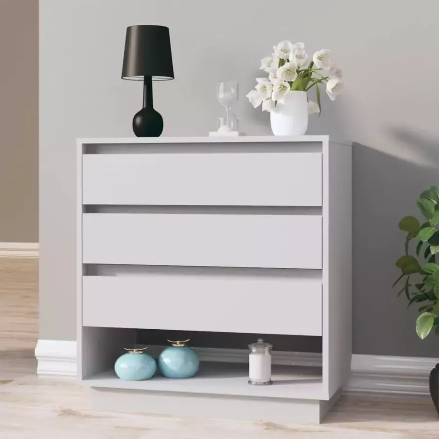 VidaXL -Dressoir-70x41x75-cm-bewerkt-hout-hoogglans-wit