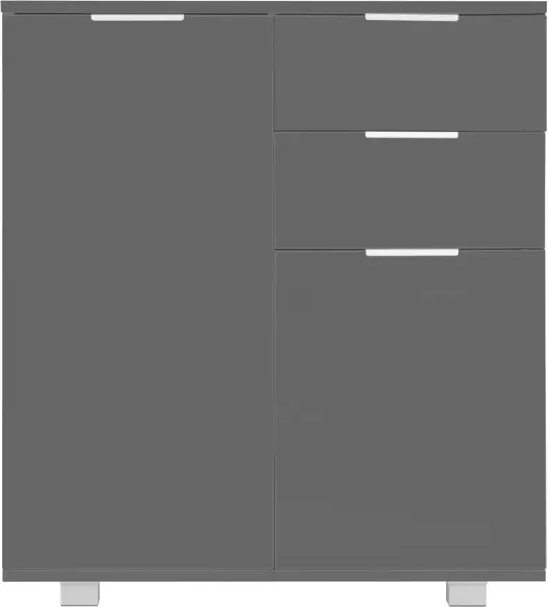 VidaXL -Dressoir-71x35x80-cm-spaanplaat-hoogglans-grijs - Foto 4