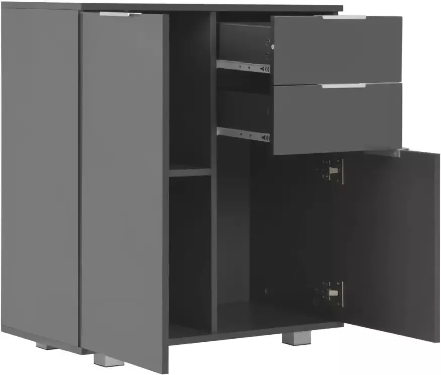 VidaXL -Dressoir-71x35x80-cm-spaanplaat-hoogglans-grijs - Foto 5