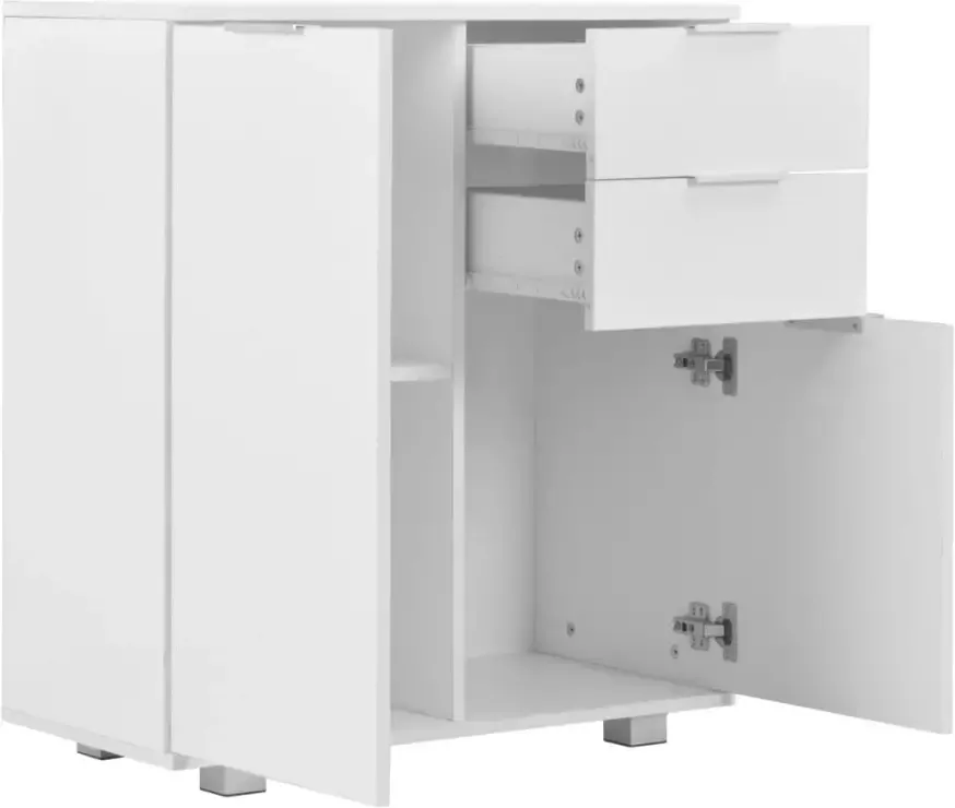 VidaXL -Dressoir-71x35x80-cm-spaanplaat-hoogglans-wit - Foto 4