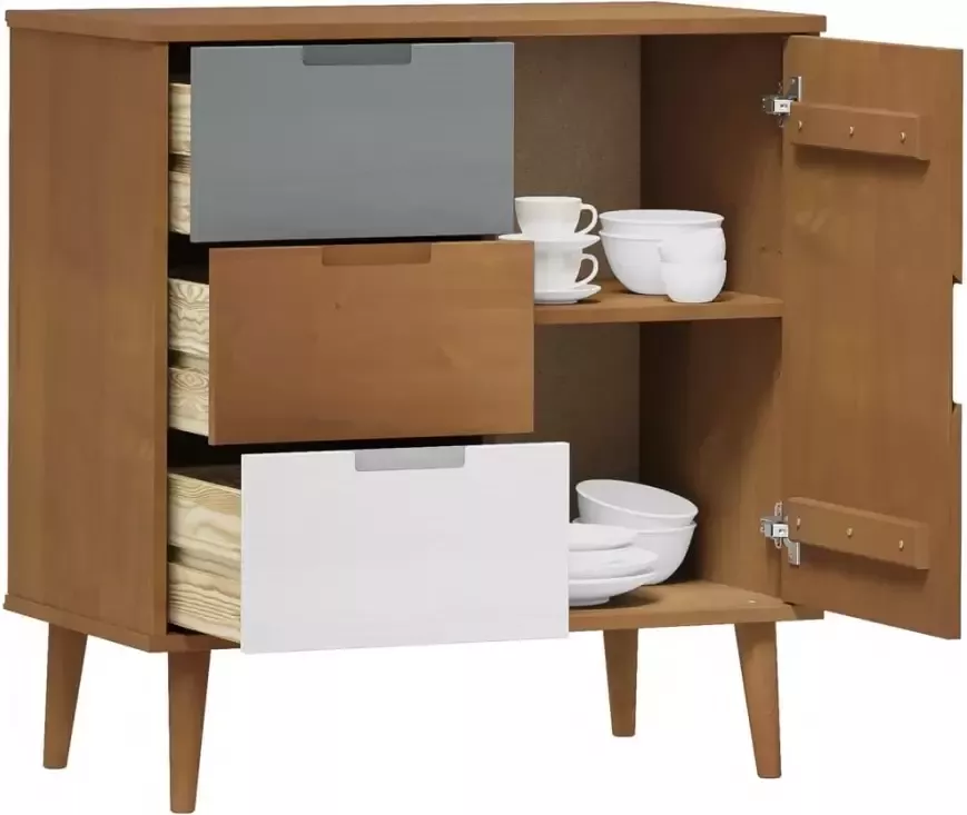 VidaXL -Dressoir-MOLDE-76 5x40x80-cm-massief-grenenhout-bruin - Foto 4