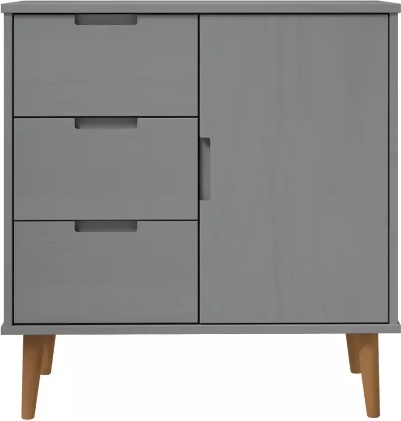 VidaXL -Dressoir-MOLDE-76 5x40x80-cm-massief-grenenhout-grijs - Foto 3
