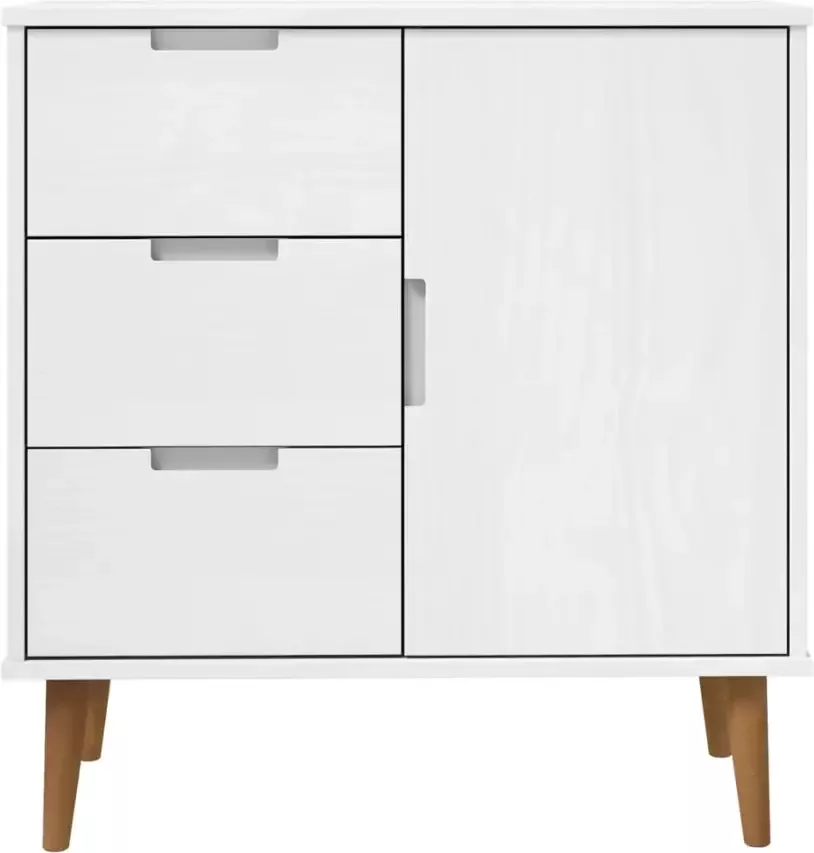 VidaXL -Dressoir-MOLDE-76 5x40x80-cm-massief-grenenhout-wit - Foto 3