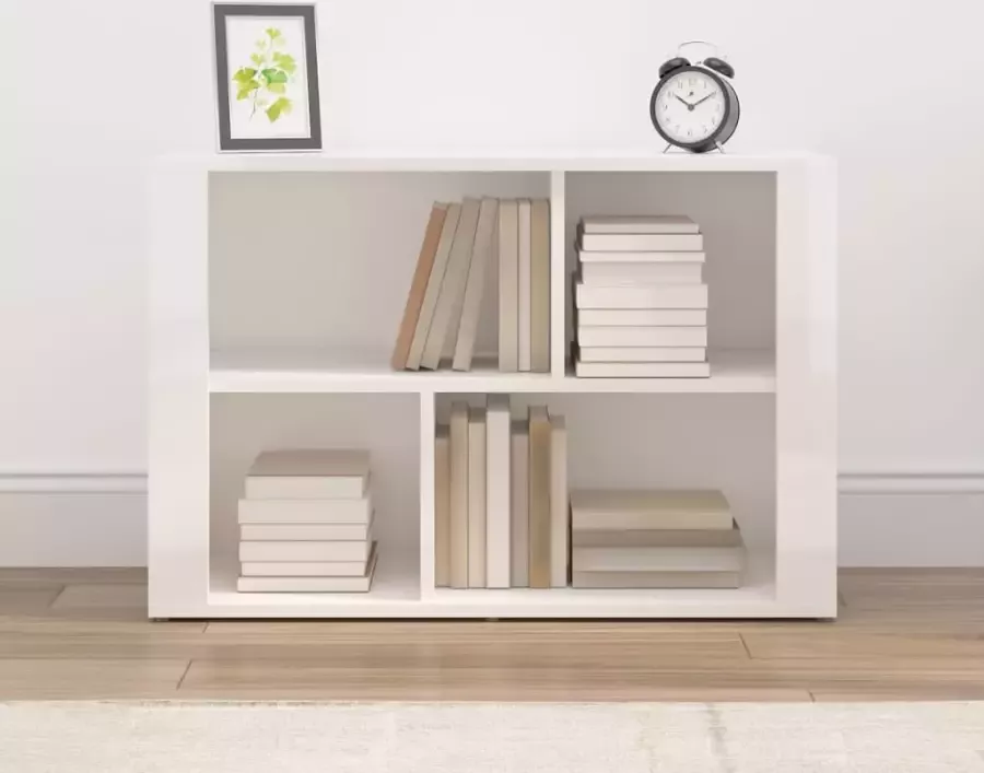 VidaXL -Dressoir-80x30x54-cm-bewerkt-hout-hoogglans-wit - Foto 2