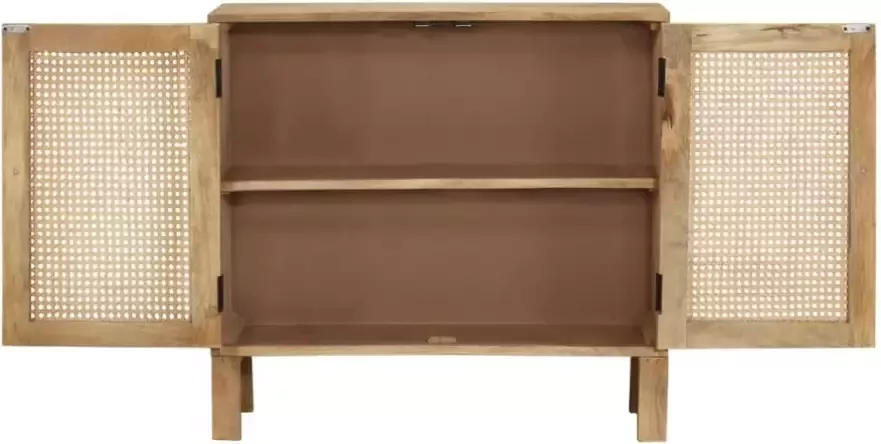 VidaXL -Dressoir-80x30x73-cm-massief-mangohout-en-natuurlijk-riet - Foto 3