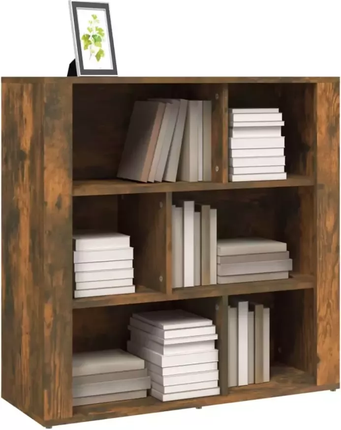 VidaXL -Dressoir-80x30x80-cm-bewerkt-hout-gerookt-eikenkleurig - Foto 3