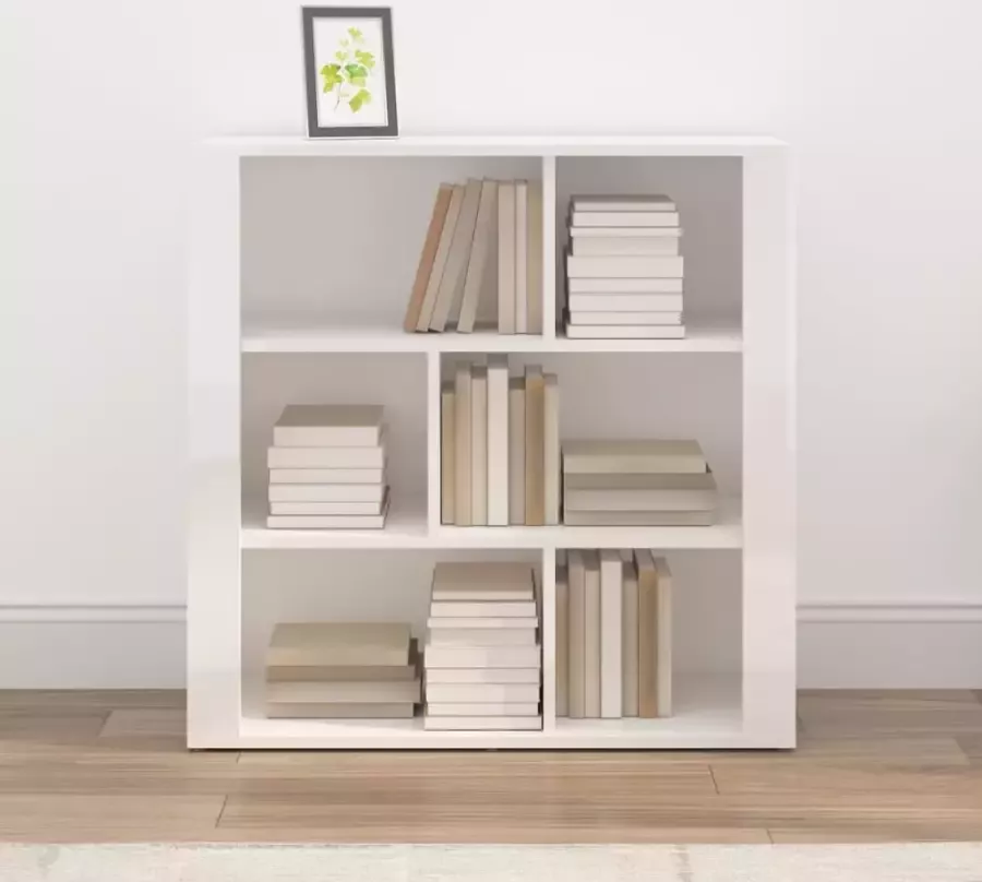 VidaXL -Dressoir-80x30x80-cm-bewerkt-hout-hoogglans-wit - Foto 2