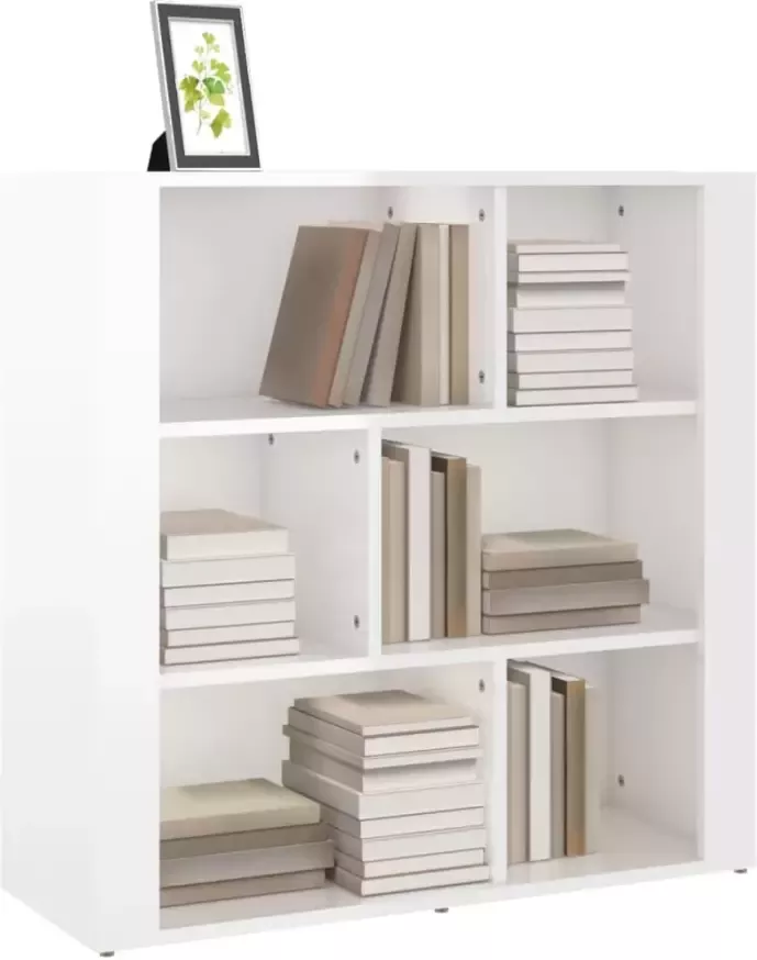 VidaXL -Dressoir-80x30x80-cm-bewerkt-hout-hoogglans-wit - Foto 4