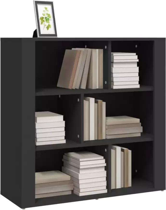 VidaXL -Dressoir-80x30x80-cm-bewerkt-hout-zwart - Foto 4