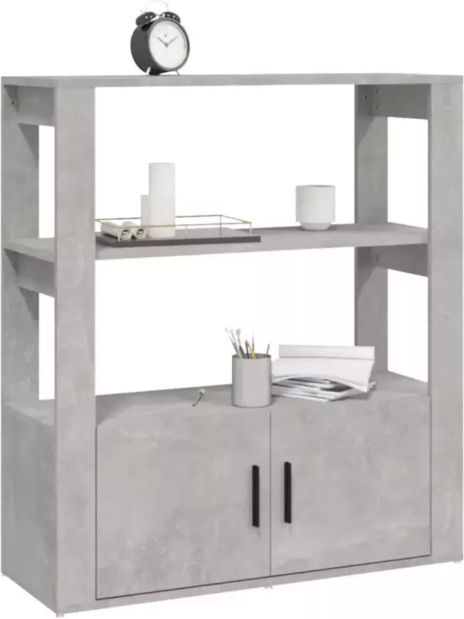 VidaXL -Dressoir-80x30x90-cm-bewerkt-hout-betongrijs - Foto 3