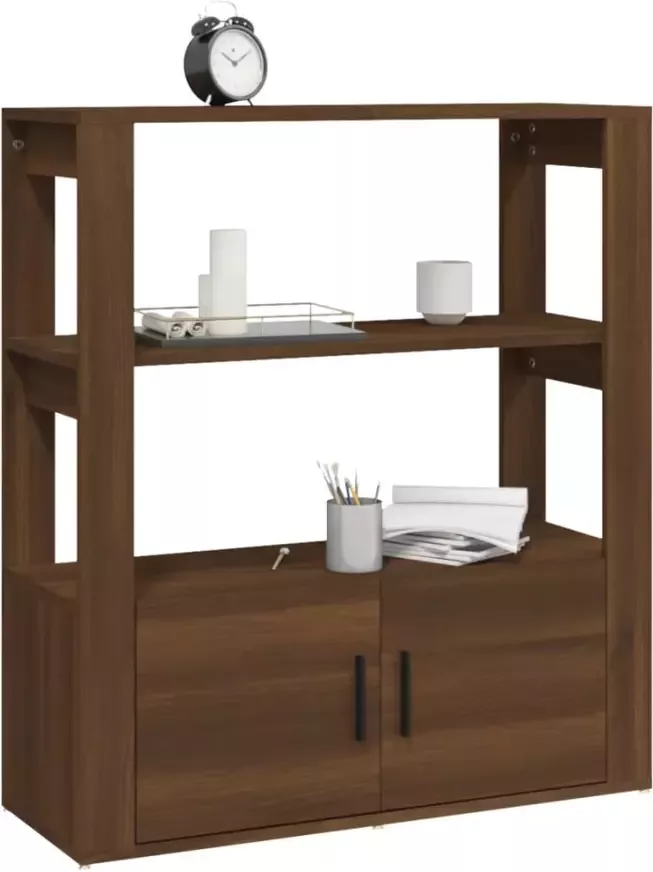 VidaXL -Dressoir-80x30x90-cm-bewerkt-hout-bruineikenkleurig - Foto 4