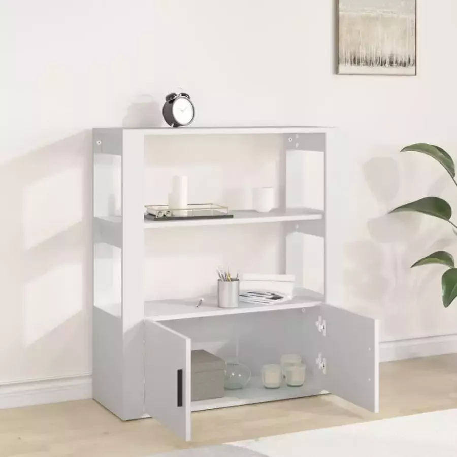 VidaXL -Dressoir-80x30x90-cm-bewerkt-hout-wit - Foto 2