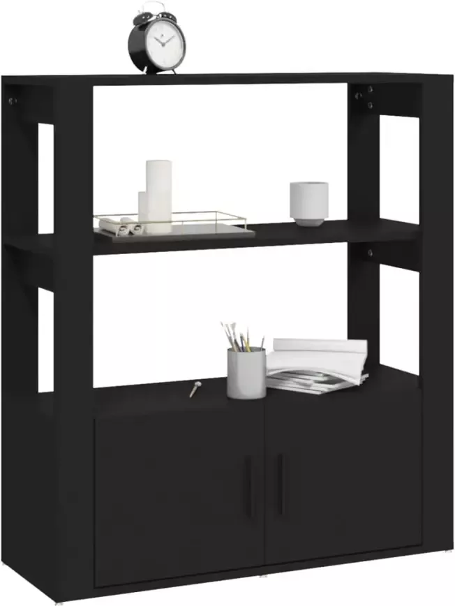 VidaXL -Dressoir-80x30x90-cm-bewerkt-hout-zwart - Foto 4