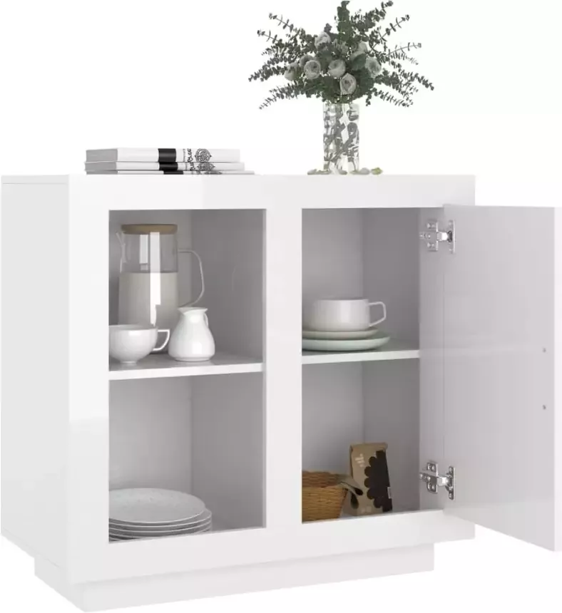 VidaXL -Dressoir-80x40x75-cm-hoogglans-wit - Foto 4