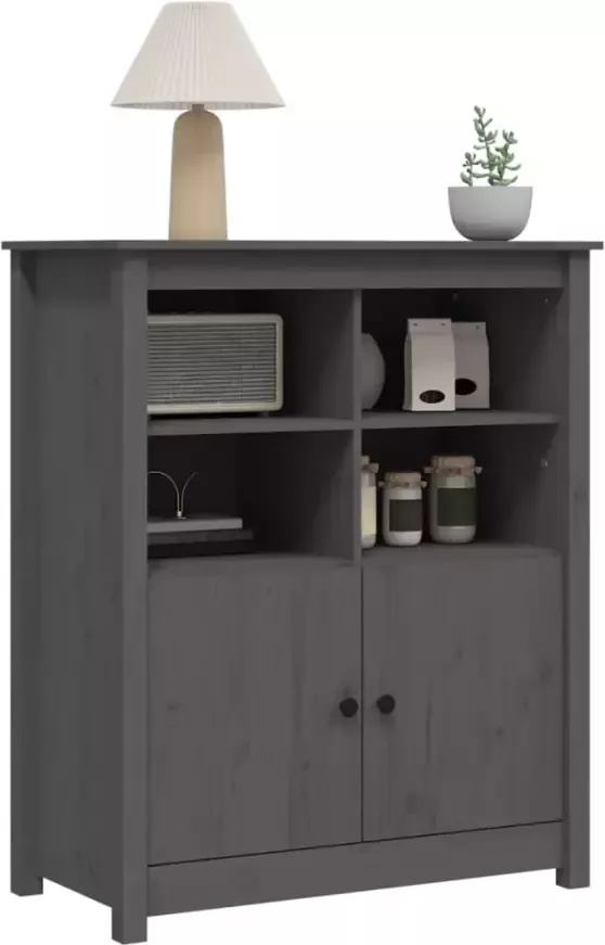 VidaXL -Dressoir-83x41 5x100-cm-massief-grenenhout-grijs - Foto 4