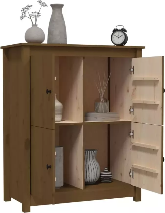 VidaXL -Dressoir-83x41 5x100-cm-massief-grenenhout-honingbruin - Foto 3