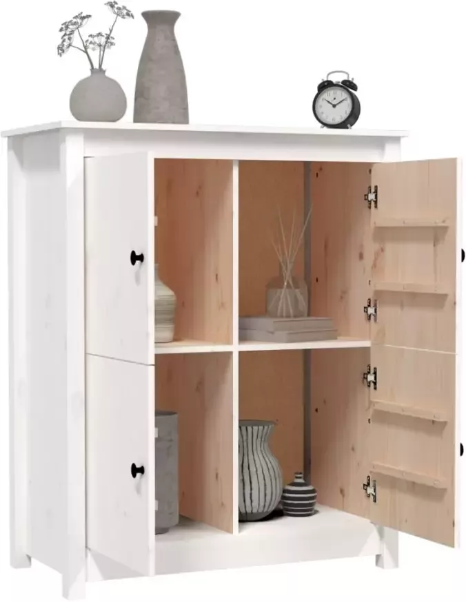 VidaXL -Dressoir-83x41 5x100-cm-massief-grenenhout-wit - Foto 4