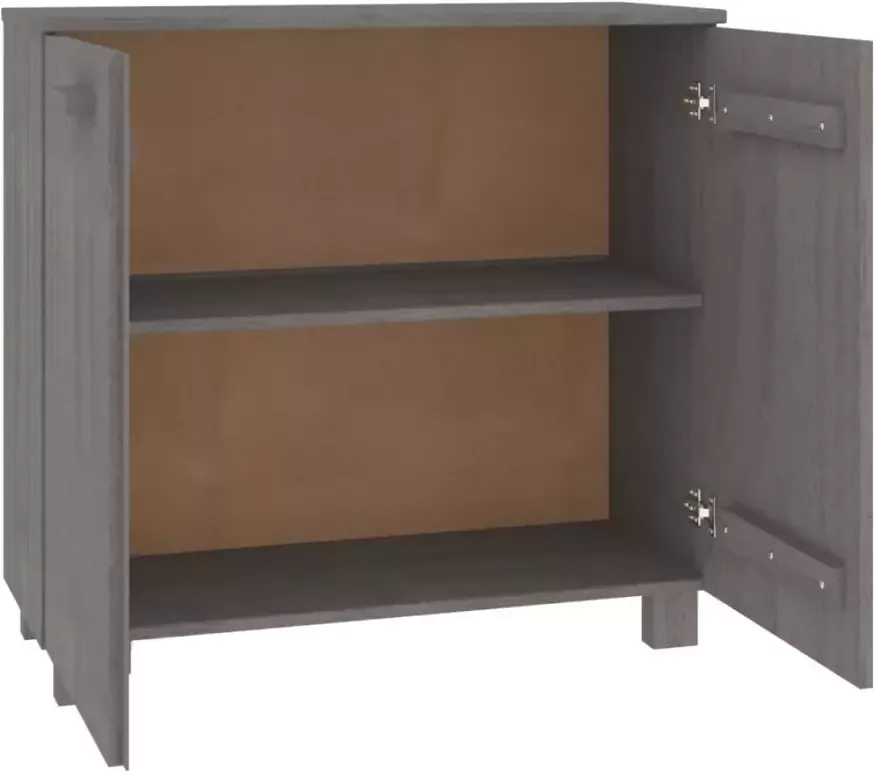 VidaXL -Dressoir-HAMAR-85x35x80-cm-massief-grenenhout-lichtgrijs - Foto 3