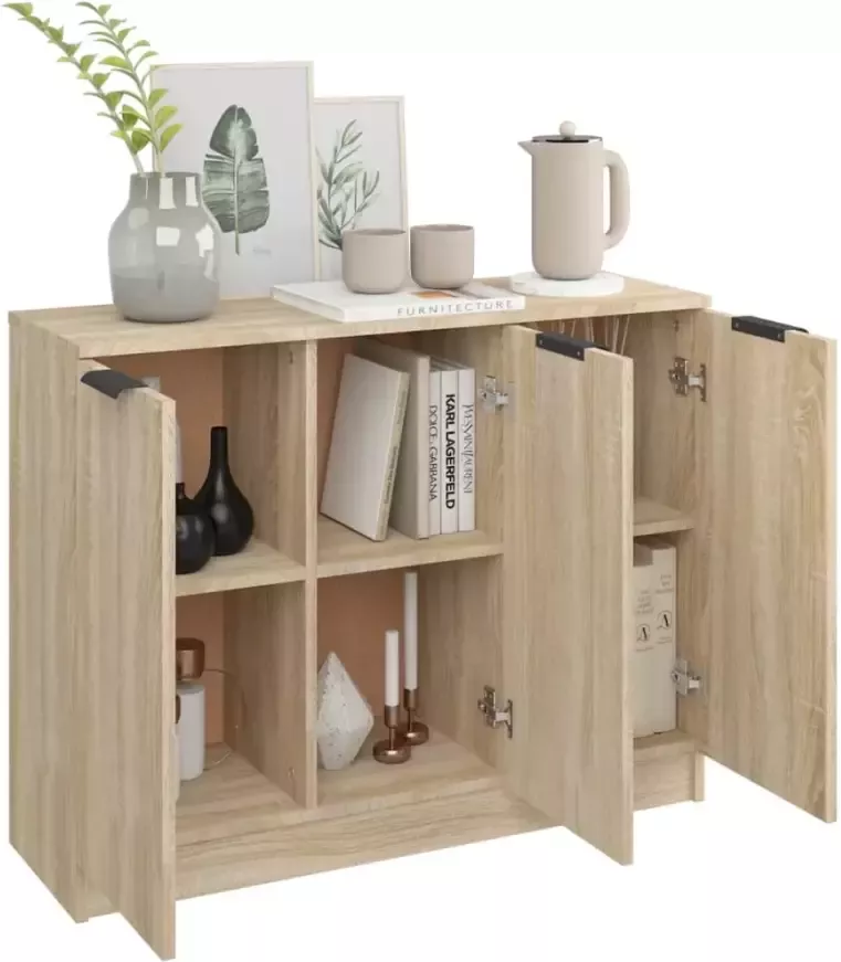 VidaXL -Dressoir-90 5x30x70-cm-bewerkt-hout-sonoma-eikenkleurig - Foto 6