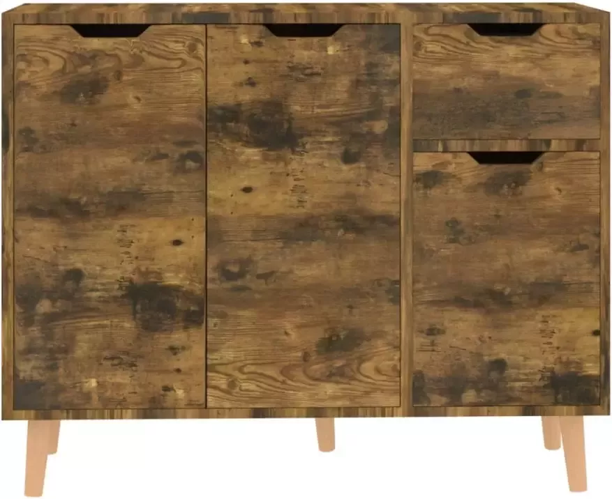 VidaXL -Dressoir-90x30x72-cm-bewerkt-hout-gerookt-eikenkleurig - Foto 4