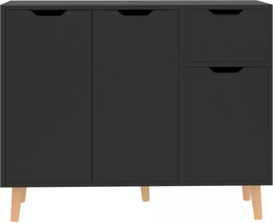 VidaXL -Dressoir-90x30x72-cm-bewerkt-hout-hoogglans-zwart - Foto 4