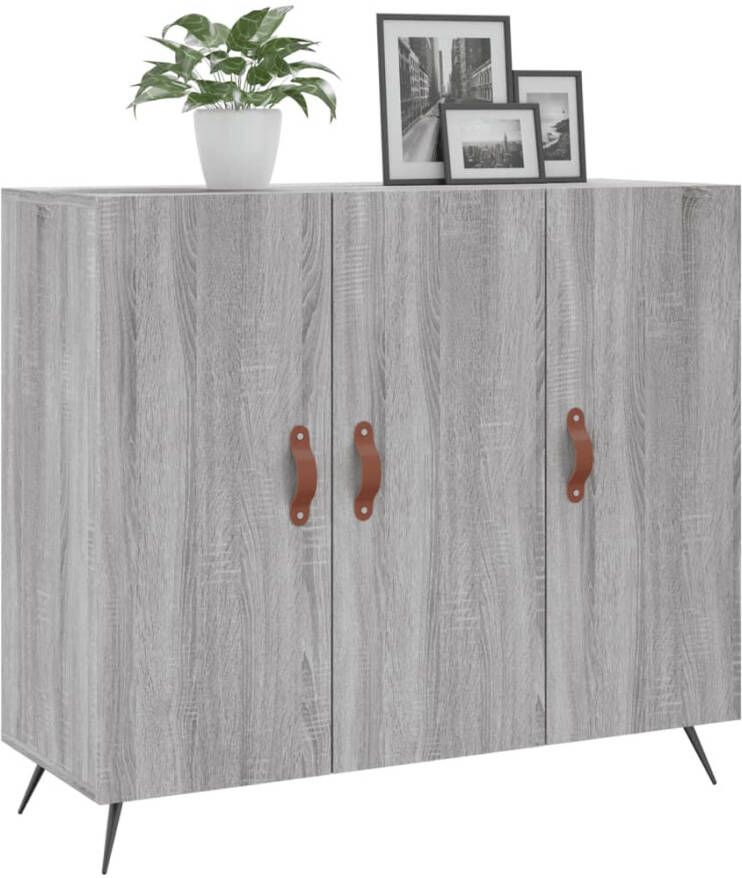 VidaXL -Dressoir-90x34x80-cm-bewerkt-hout-grijs-sonoma-eikenkleurig - Foto 14