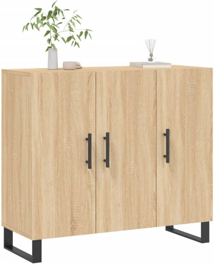 VidaXL -Dressoir-90x34x80-cm-bewerkt-hout-sonoma-eikenkleurig - Foto 16