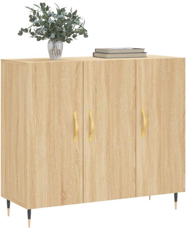 VidaXL -Dressoir-90x34x80-cm-bewerkt-hout-sonoma-eikenkleurig - Foto 15