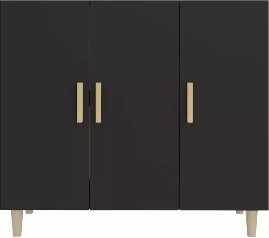 VidaXL -Dressoir-90x34x80-cm-bewerkt-hout-zwart - Foto 4