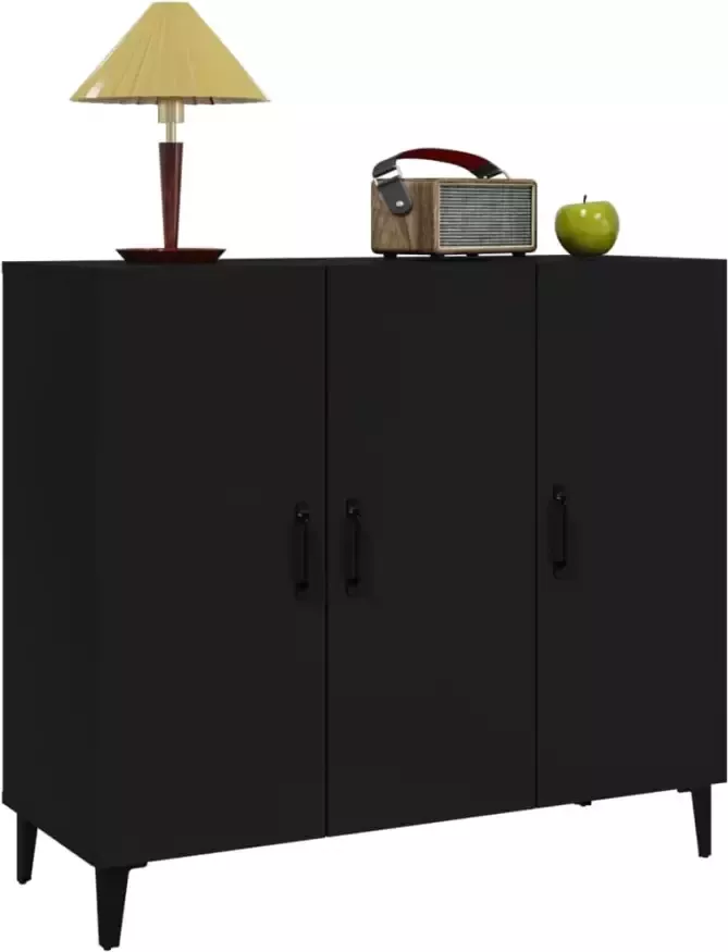 VidaXL -Dressoir-90x34x80-cm-bewerkt-hout-zwart - Foto 4