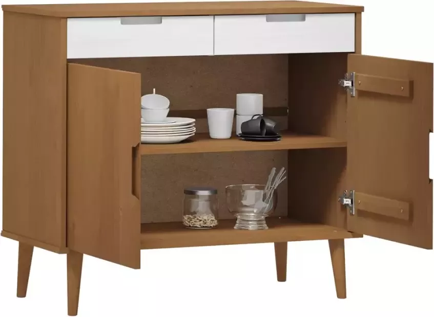 VidaXL -Dressoir-MOLDE-90x40x80-cm-massief-grenenhout-bruin - Foto 4