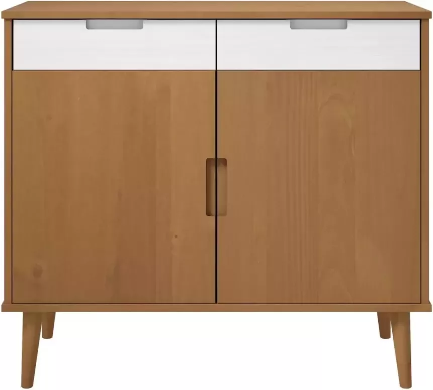 VidaXL -Dressoir-MOLDE-90x40x80-cm-massief-grenenhout-bruin - Foto 3