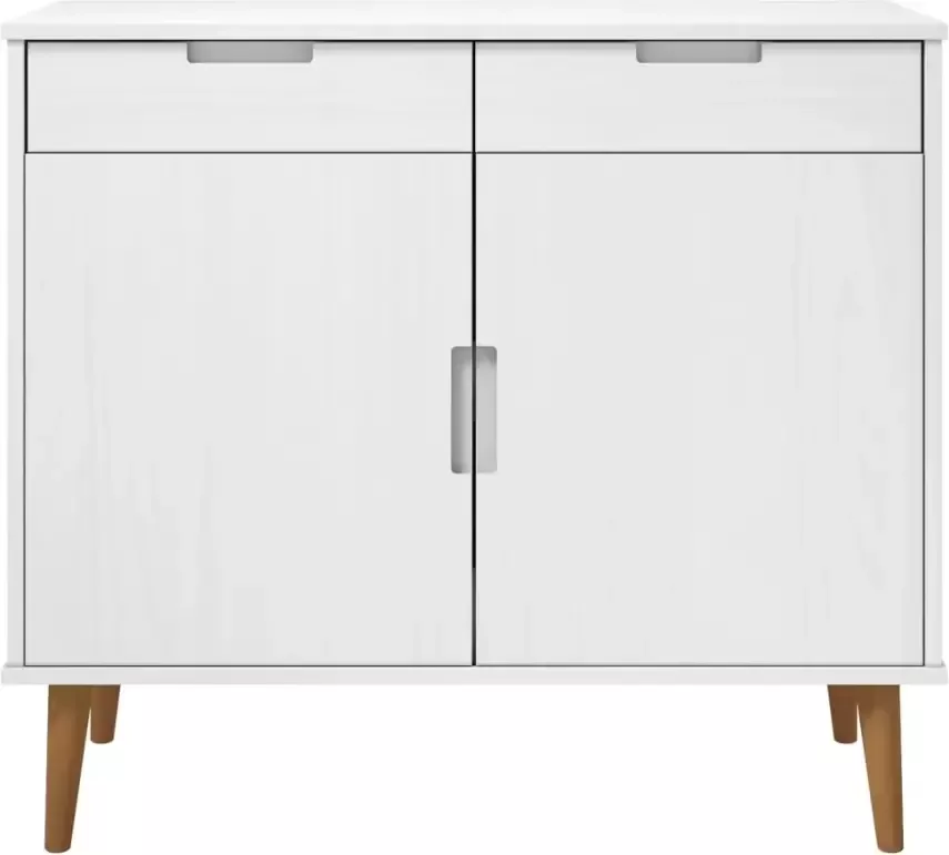 VidaXL Dressoir MOLDE Wit 90x40x80 cm Dressoir Kast Scandinavisch Design Grenenhout Wit - Foto 4