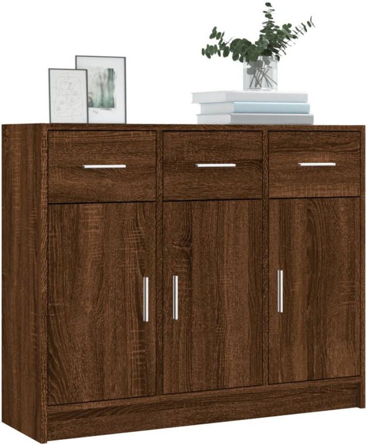 VidaXL -Dressoir-91x28x75-cm-bewerkt-hout-bruineikenkleurig - Foto 5