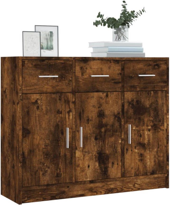 VidaXL -Dressoir-91x28x75-cm-bewerkt-hout-gerookt-eikenkleurig - Foto 4